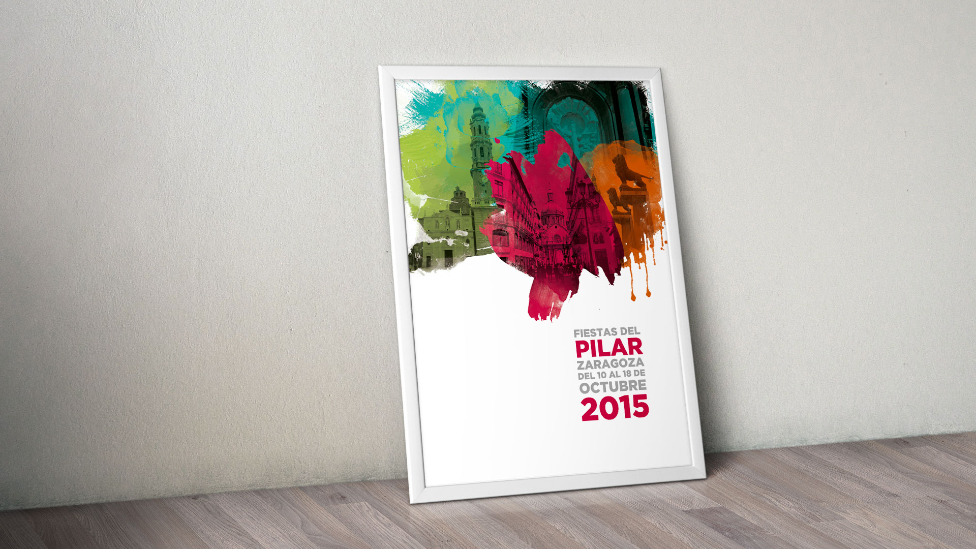 Diseño de cartel propuesto para las Fiestas del Pilar 2015 de Zaragoza