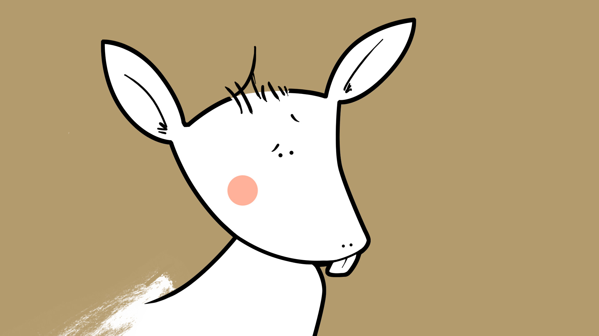 Ilustración digital de la mula para cuento infantil de Navidad