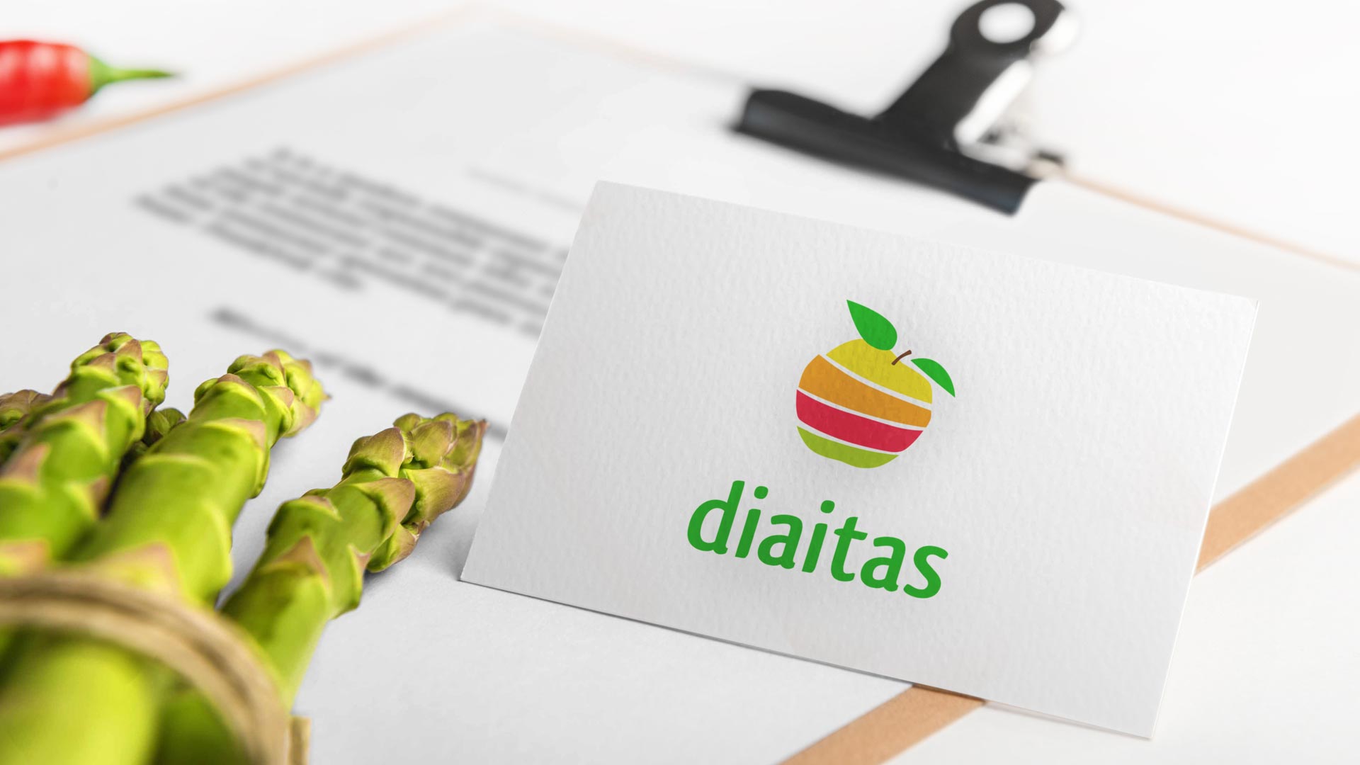Diseño de logotipo para Diaitas, consulta de nutrición y dietética.