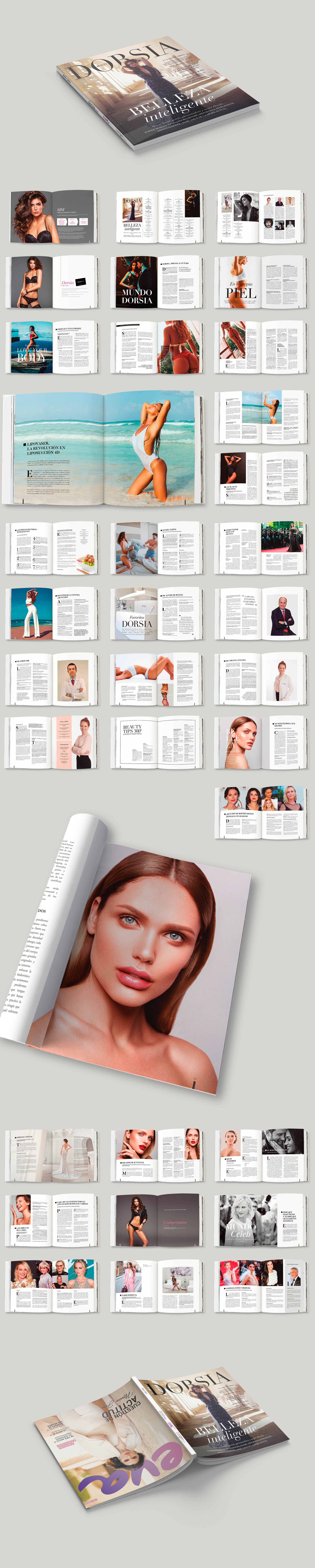 Diseño editorial revista Clínicas Dorsia - Interior