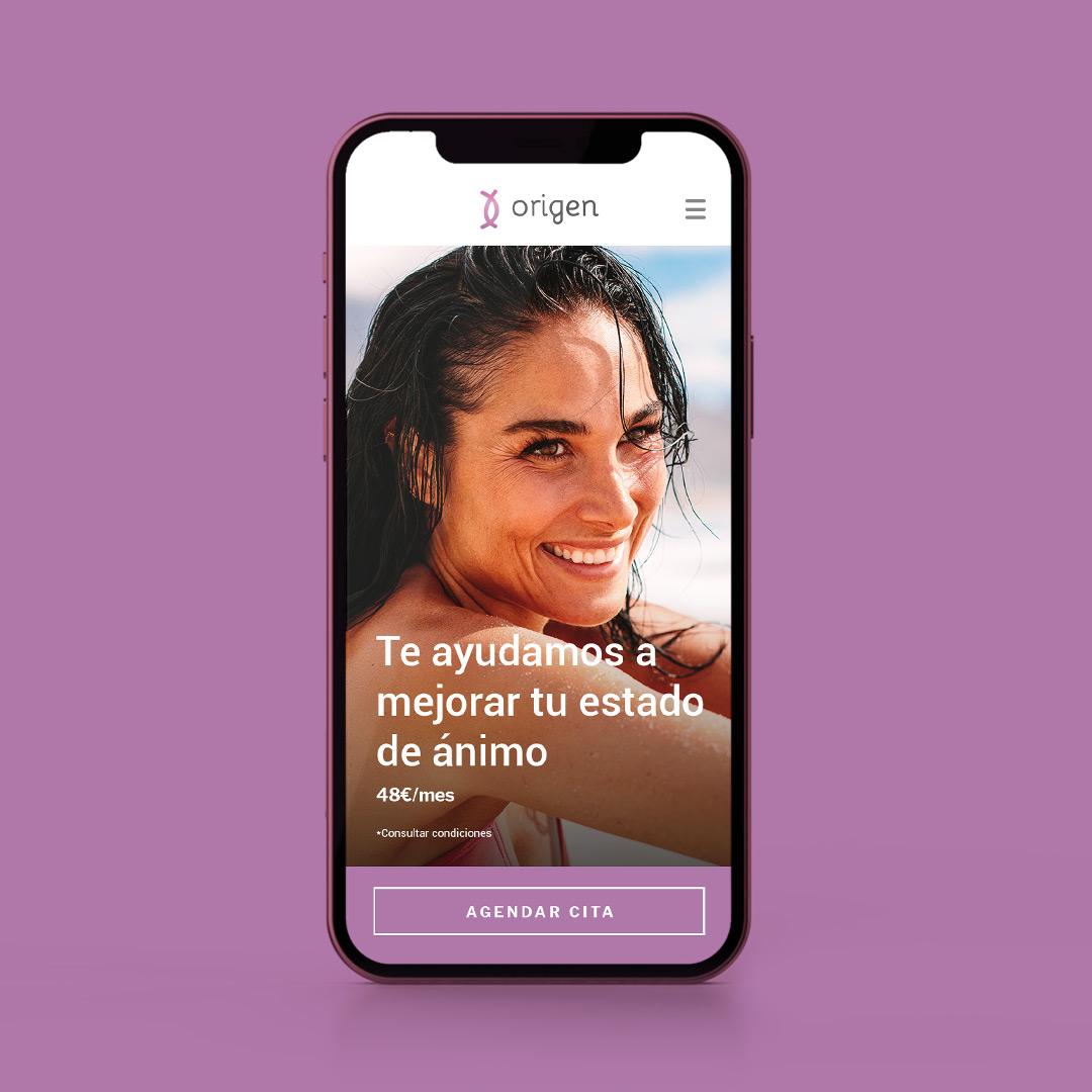 Diseño UI/UX de web corporativa Clínicas Origen